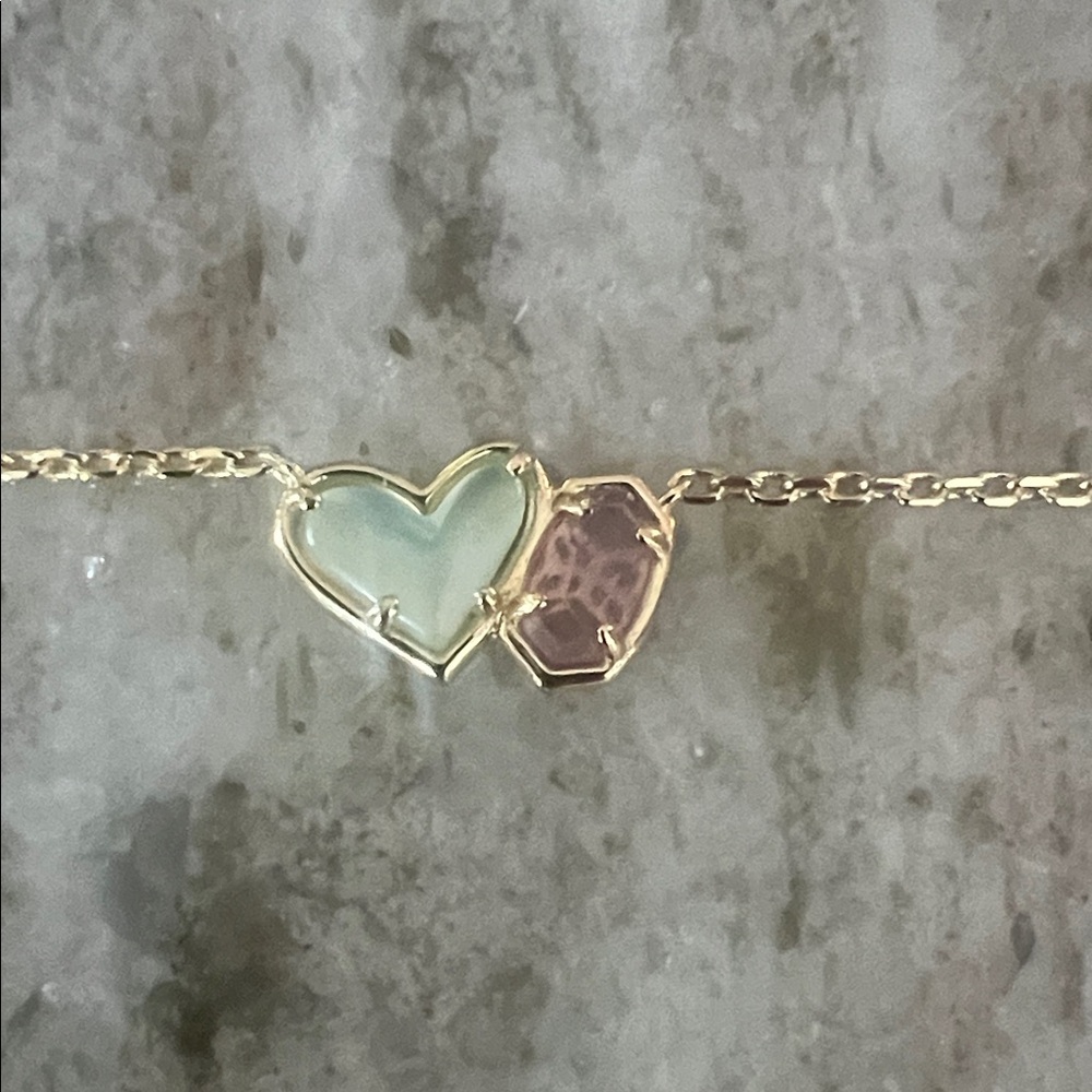 Gold Heart and Gemstone Necklace
